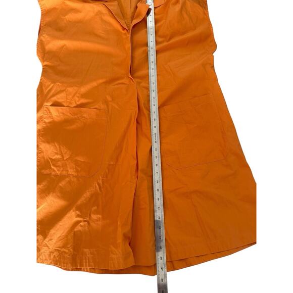 Weekend Max Mara Orange Cotton Poplin Neottia Shift Mini Shirt Dress M - Picture 9 of 9